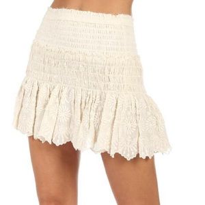 LoveShackFancy Milla Skirt in cream